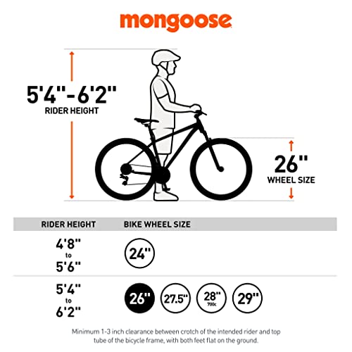 Mongoose Status Mountain Bike, Mens and Womens, Aluminum Frame, Multiple Colors