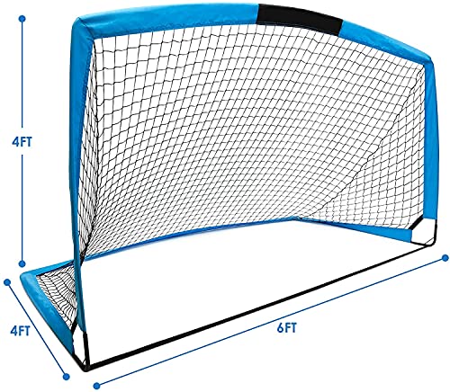 Portable Folding Soccer Goal (Size 6'x4') Soccer Net for Kids and Teens Backyard Training and Playing Games for Outdoor…