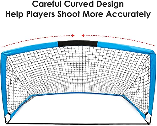 Portable Folding Soccer Goal (Size 6'x4') Soccer Net for Kids and Teens Backyard Training and Playing Games for Outdoor…